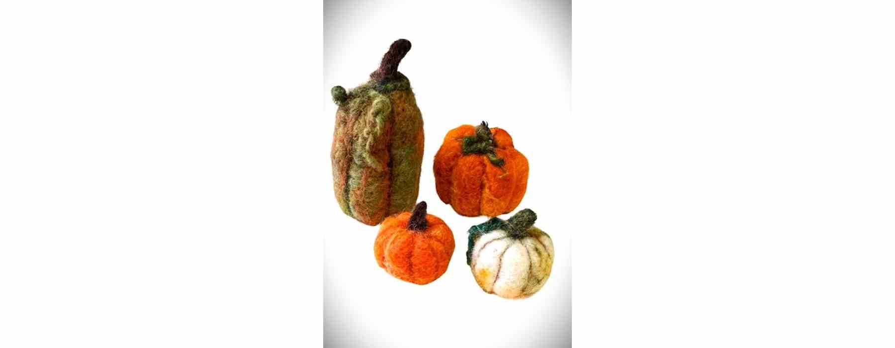 Needle felt your own patch of wee pumpkins 